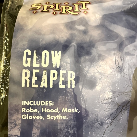 Spirit GLOW  Reaper Kids Costume - Black SIZE LARGE - Picture 4 of 12